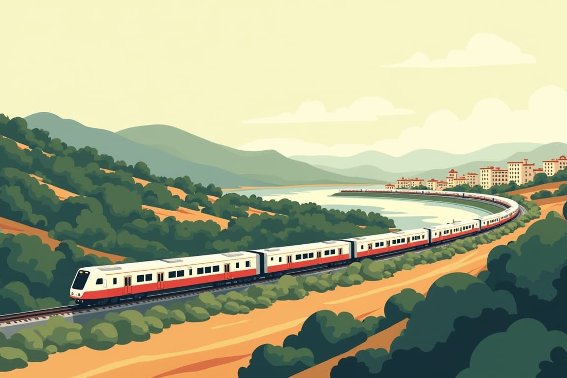 Illustration of Lisbon, Porto, Galicia, and Madrid