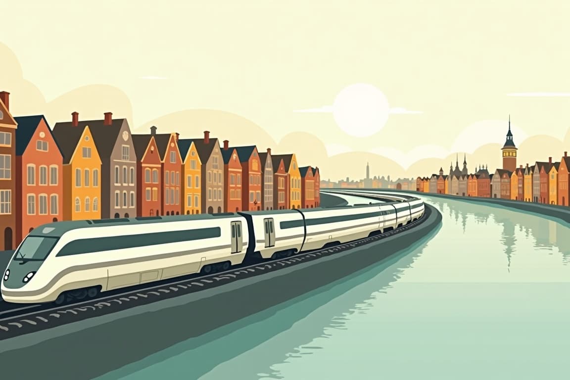 Illustration of London, Amsterdam, and Berlin