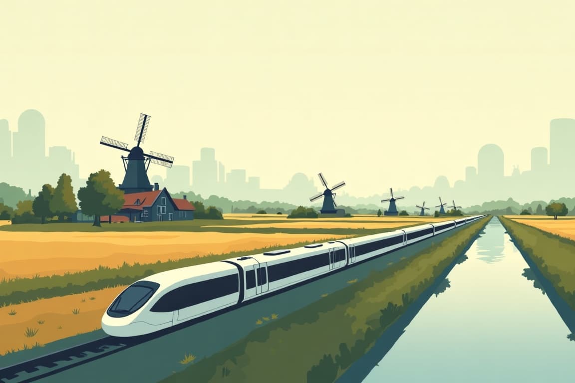 Illustration of London and Paris to Amsterdam