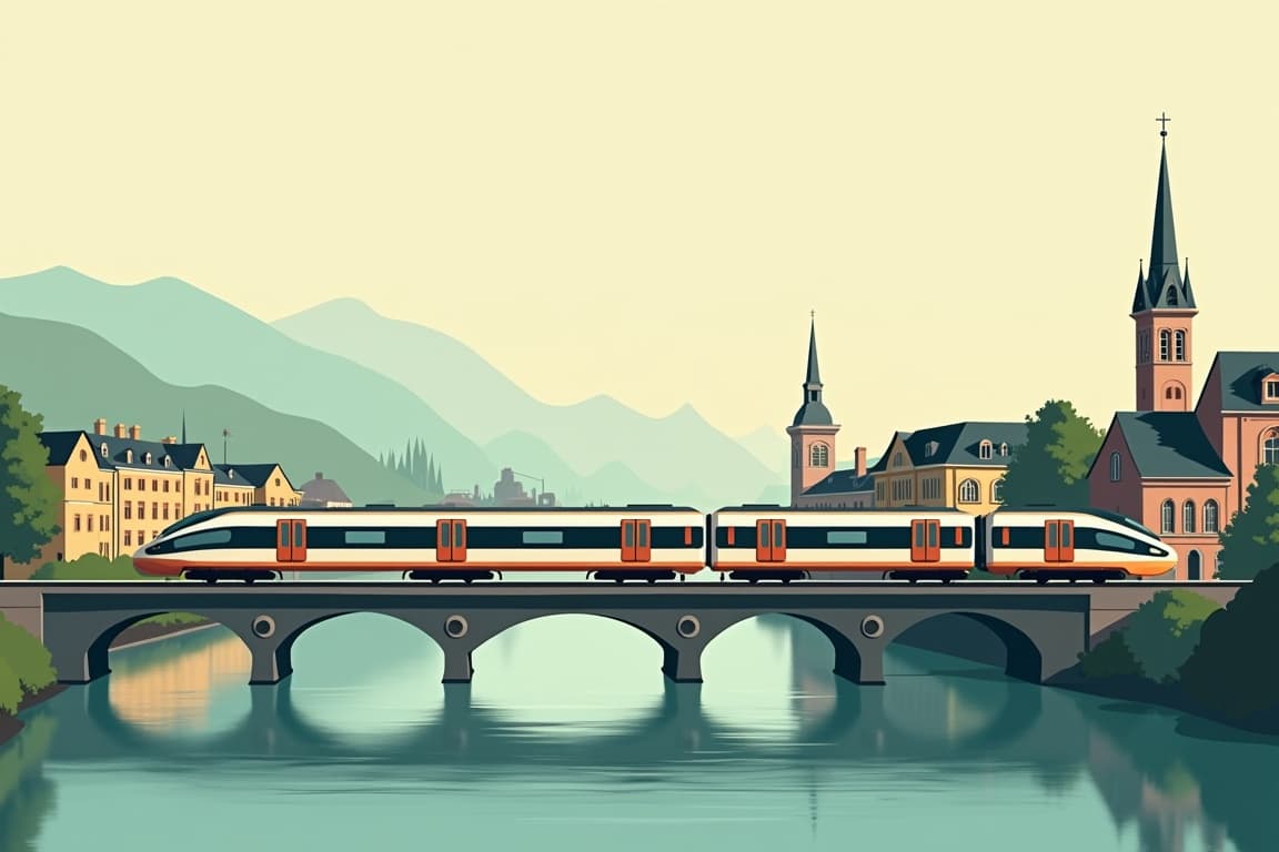 Illustration of London and Paris to Basel