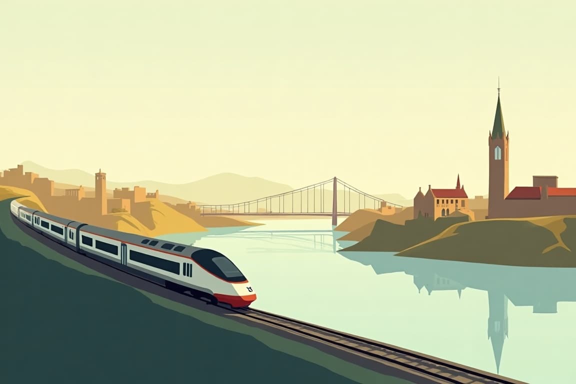 Illustration of London and Paris to Lyon
