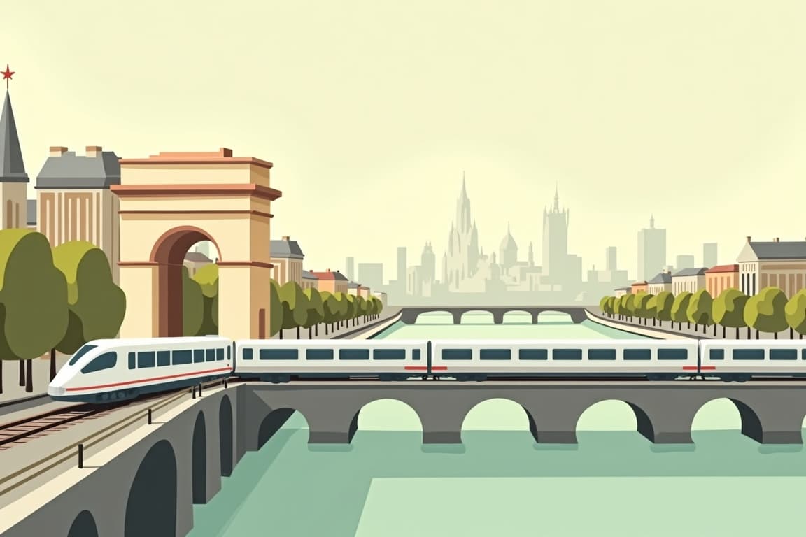 Illustration of London, Paris, and Munich