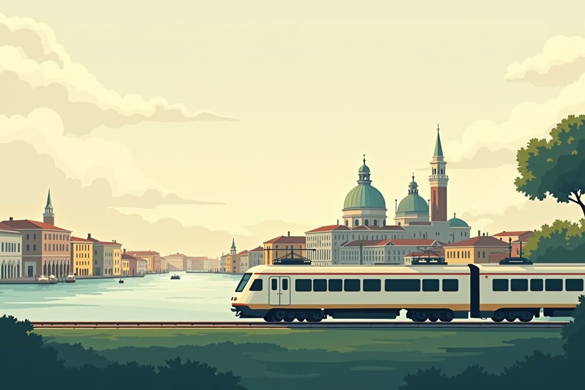 Illustration of London, Paris, and Venice