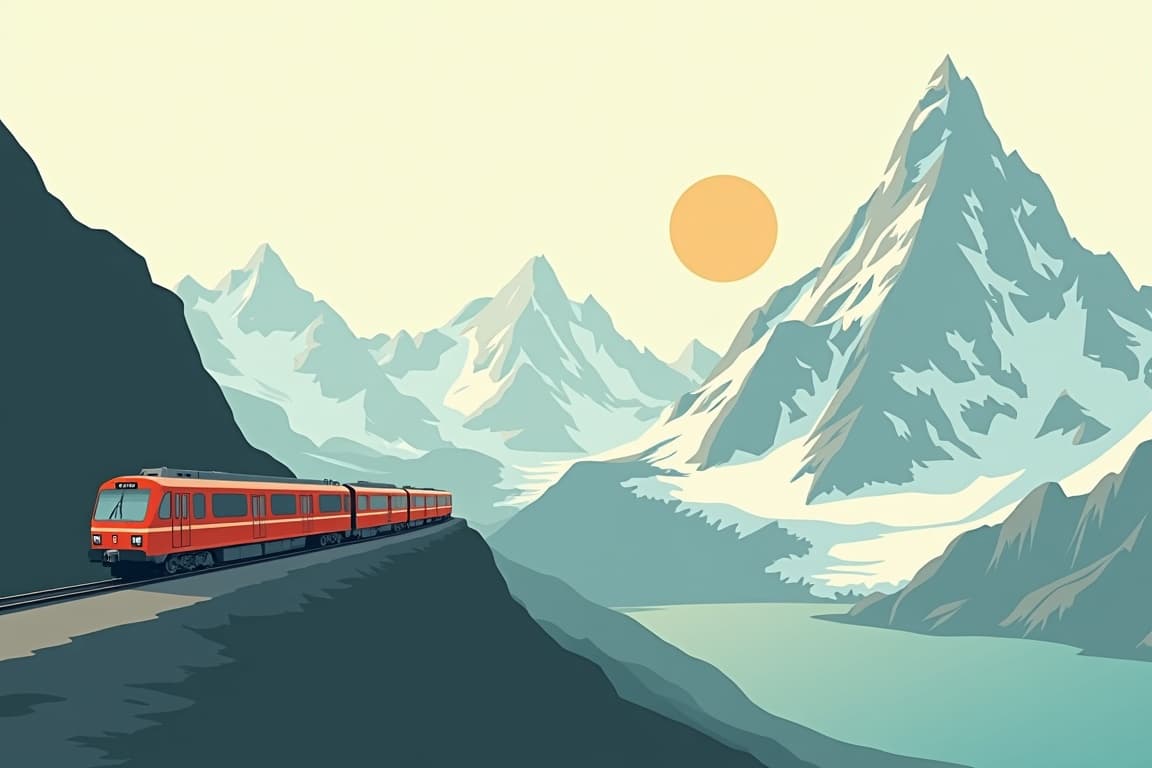 Illustration of London to the Jungfraujoch
