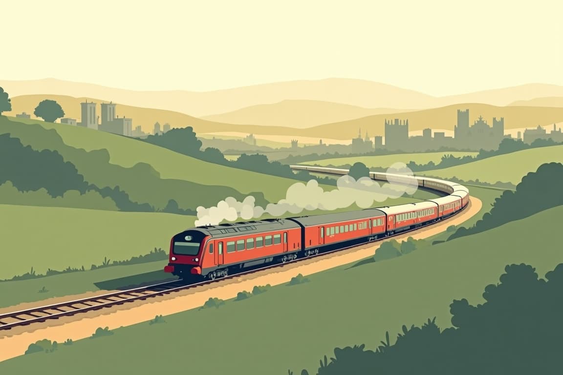 Illustration of London, York, and Edinburgh