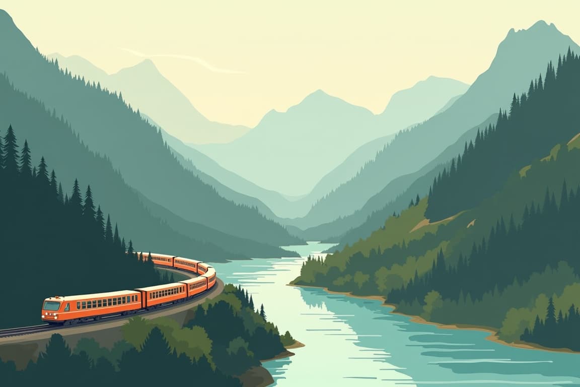 Illustration of Lötschberg mountain route