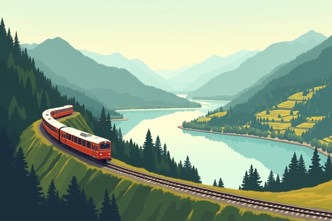 Illustration of Lucerne and the Majestic Rhine
