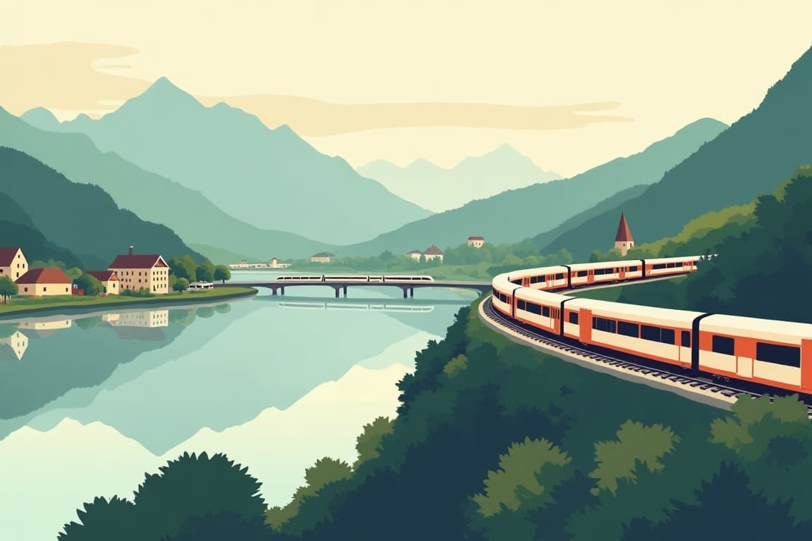 Illustration of Lucerne and Zurich from Basel