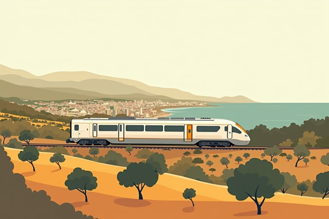 Illustration of Madrid and Barcelona