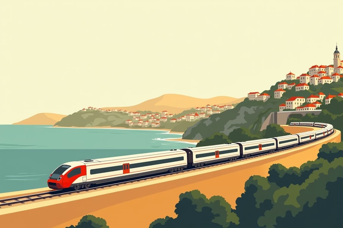 Illustration of Madrid, Galicia, Porto, and Lisbon