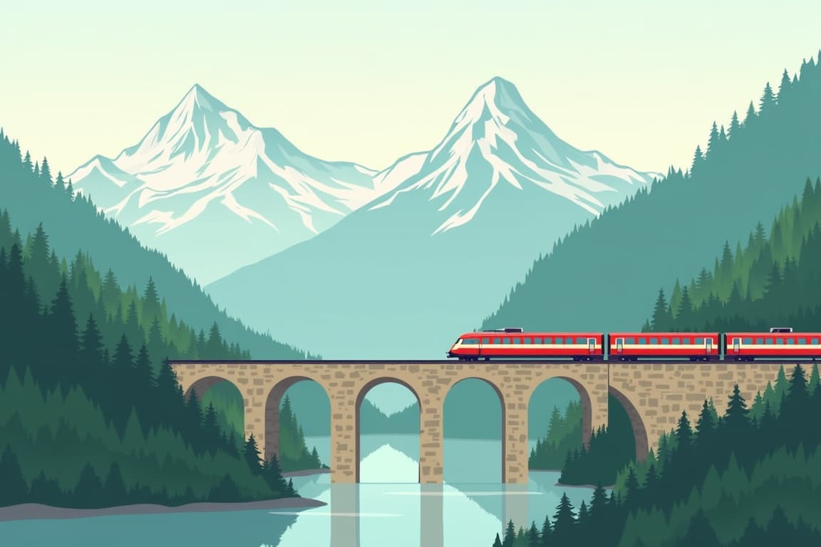 Illustration of Magical Journeys of Switzerland