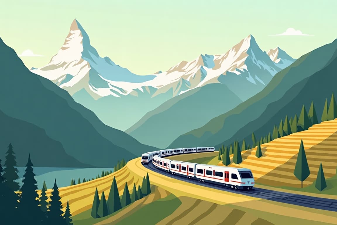 Illustration of Majestic Switzerland