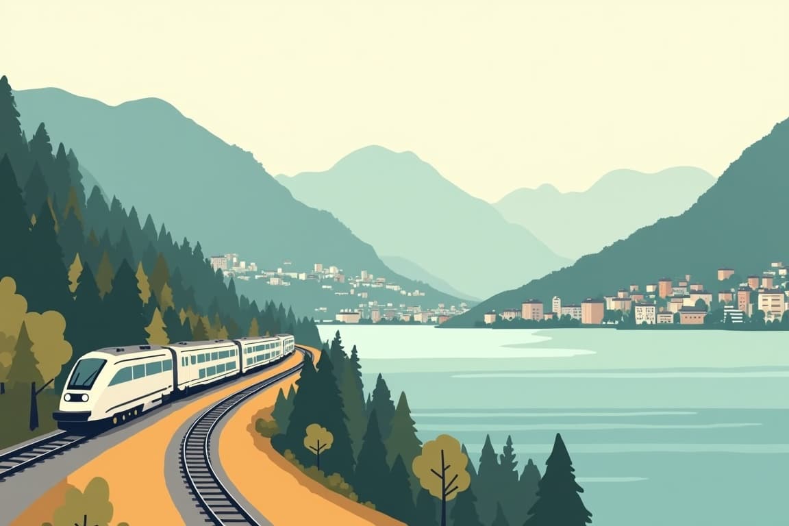 Illustration of Milan and Lake Como