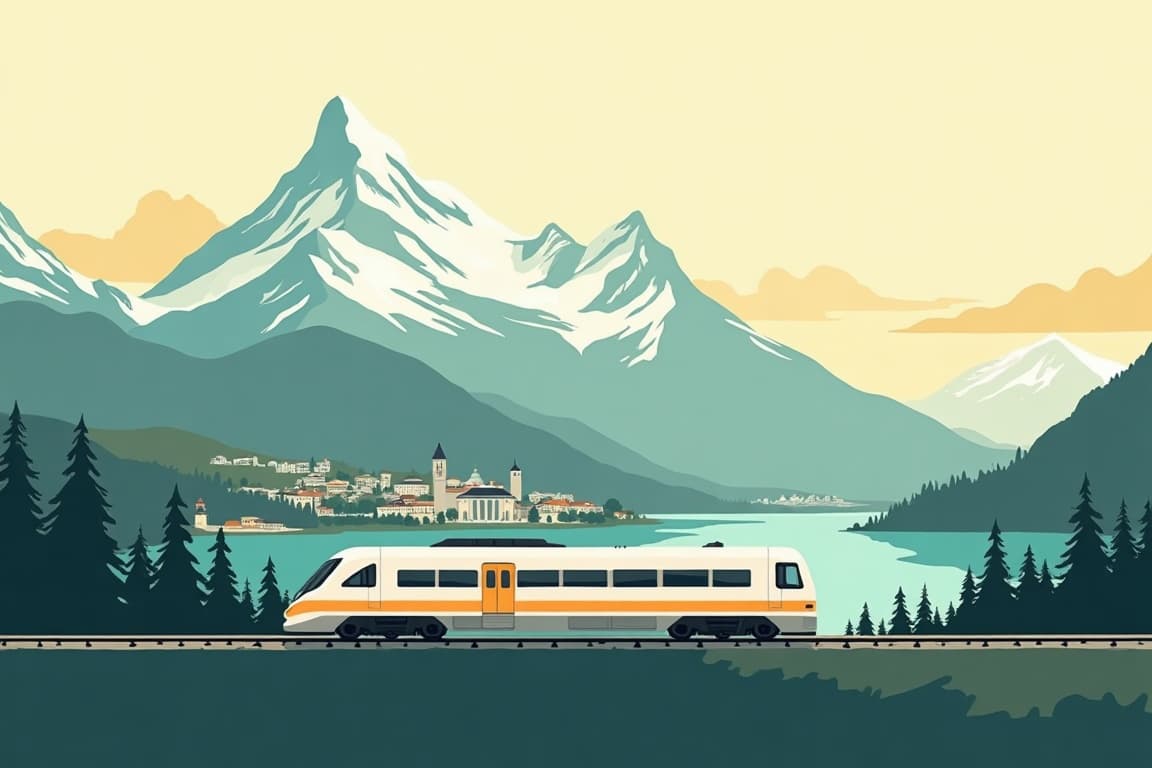Illustration of Milan and Zurich from Milan