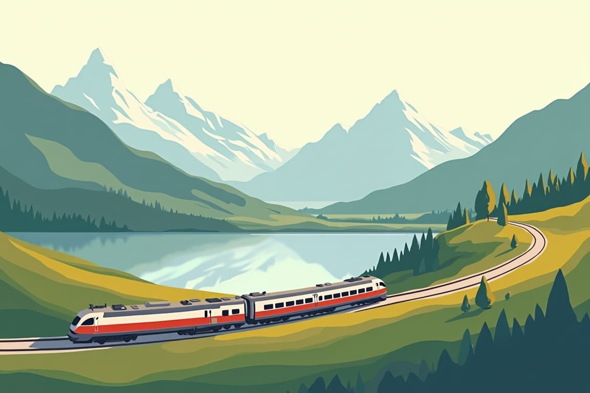 Illustration of Milan and Zurich from Paris