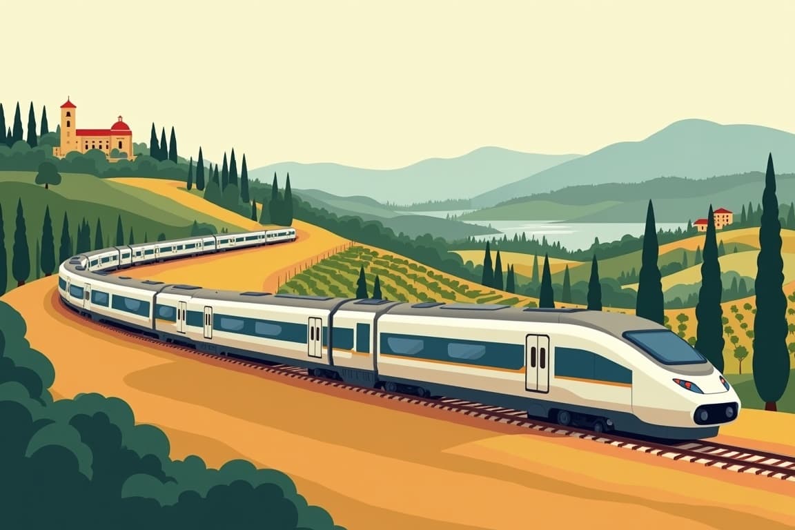 Illustration of Milan, Como, Florence, and Rome