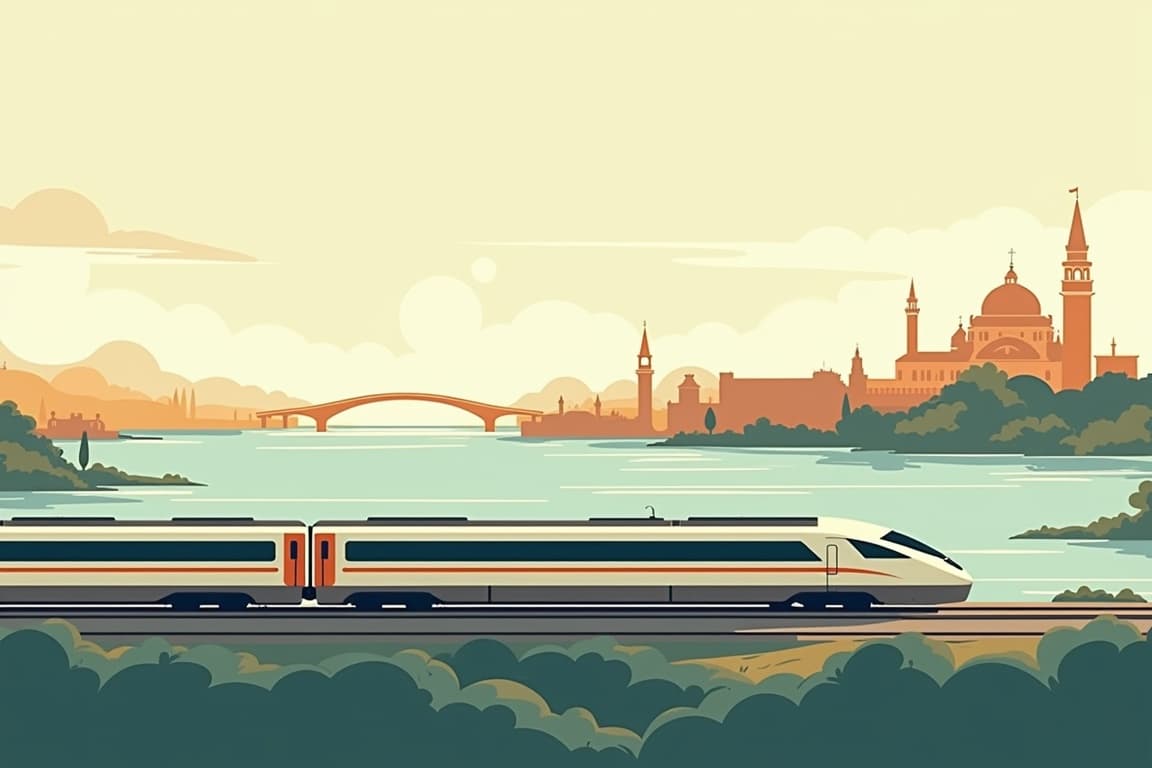 Illustration of Milan, Venice, and Rome