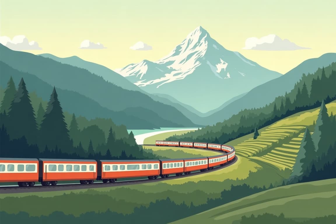 Illustration of Mont Blanc Express & Rhône Cruise