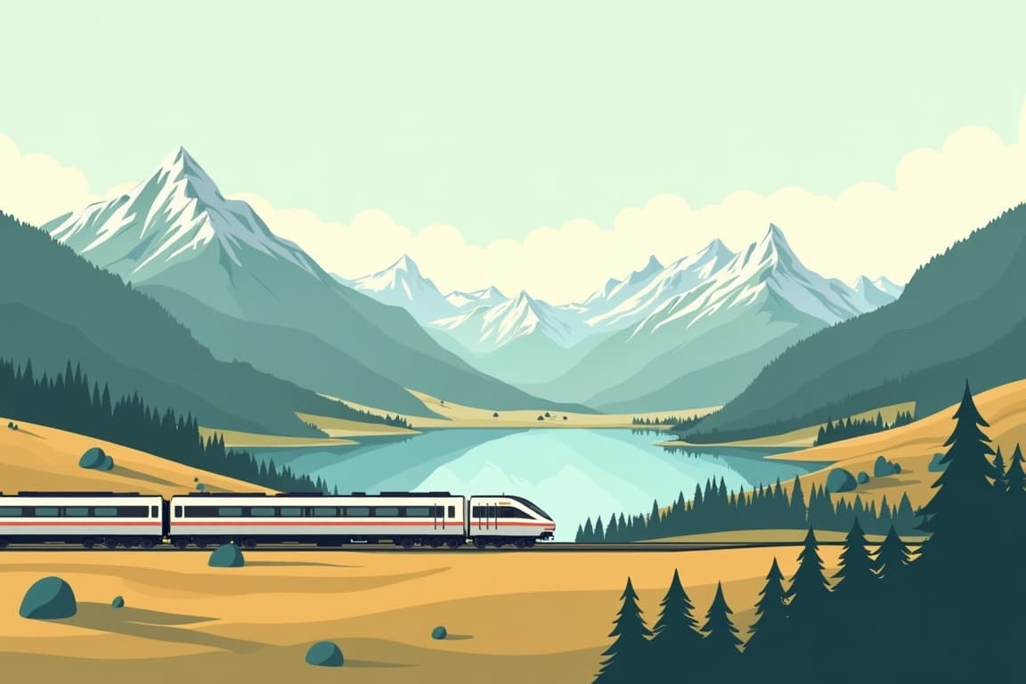 Illustration of Munich and Berlin from Zurich