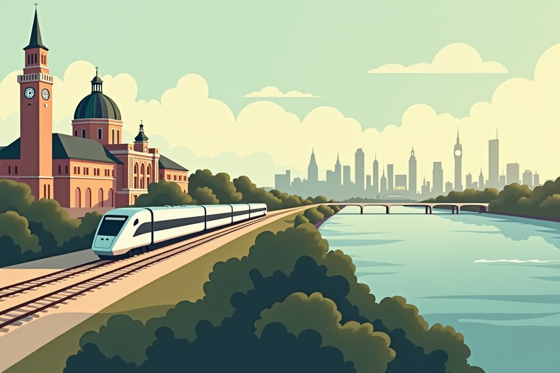Illustration of Munich and London from Munich