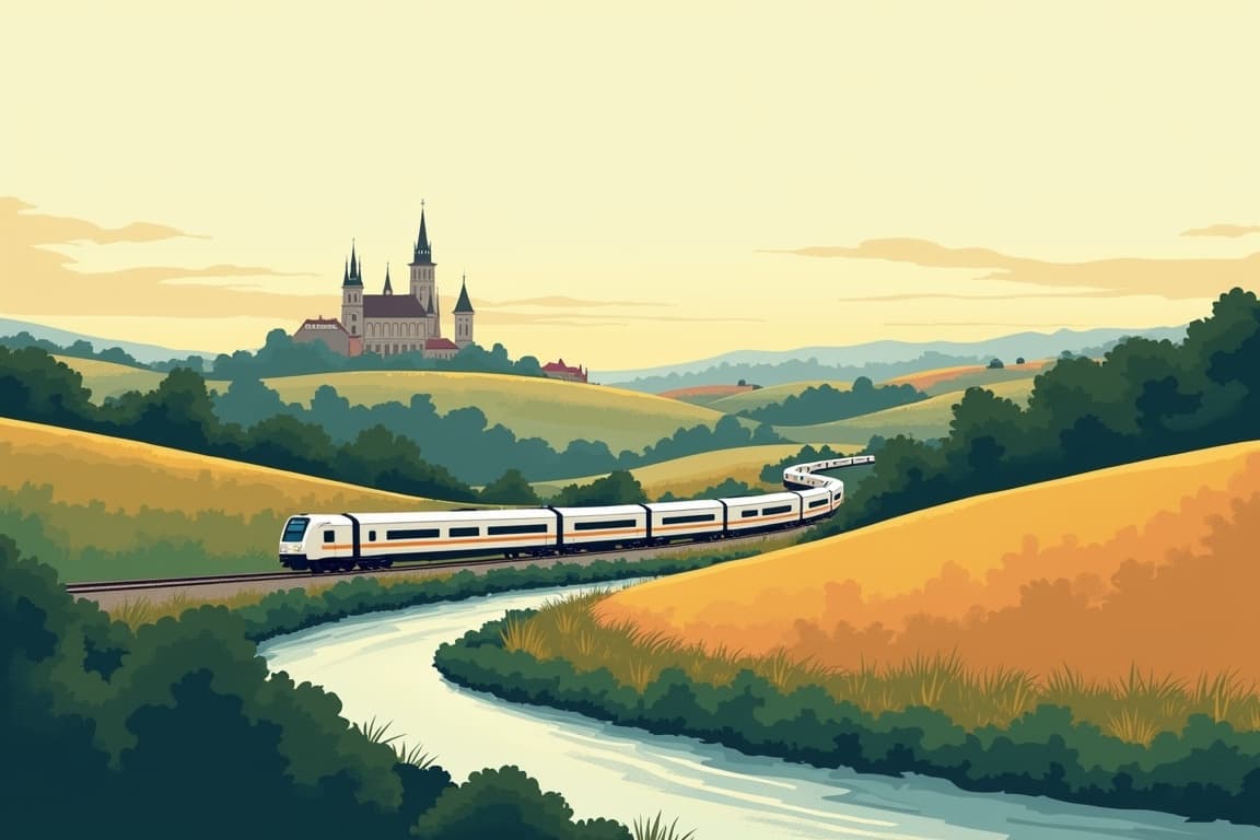 Illustration of Munich and Prague to Nuremberg