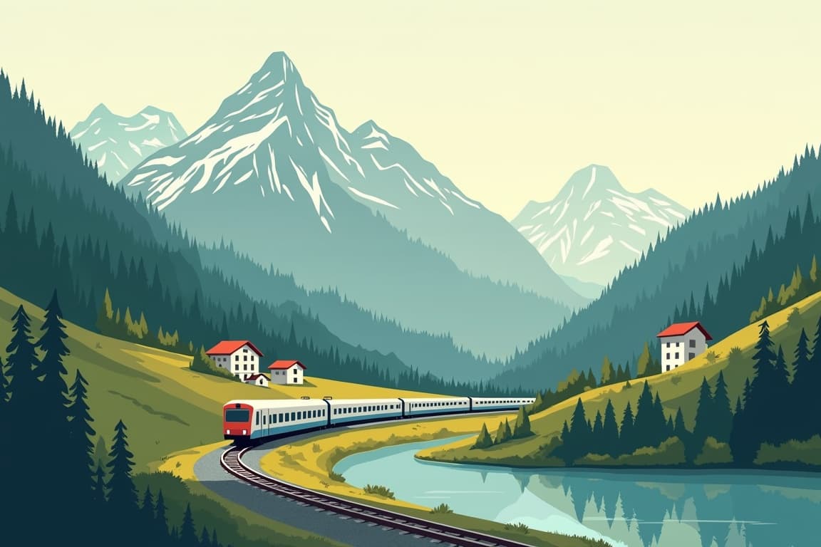 Illustration of Munich and Zurich