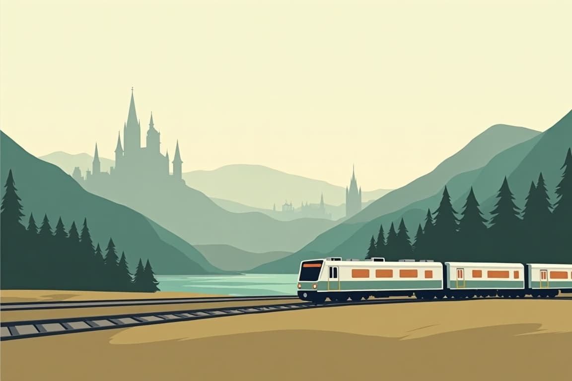 Illustration of Munich, Salzburg, and Vienna
