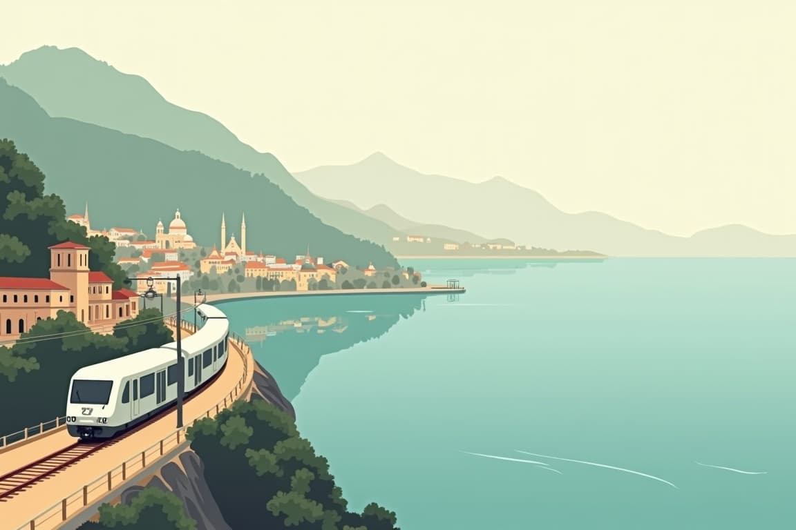 Illustration of Munich, Salzburg, Venice, and Sorrento