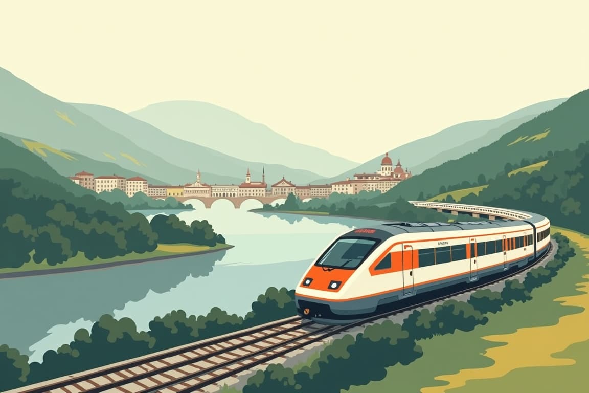 Illustration of Munich, Zurich, and Venice
