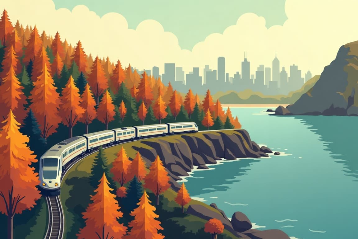 Illustration of New England Fall Foliage