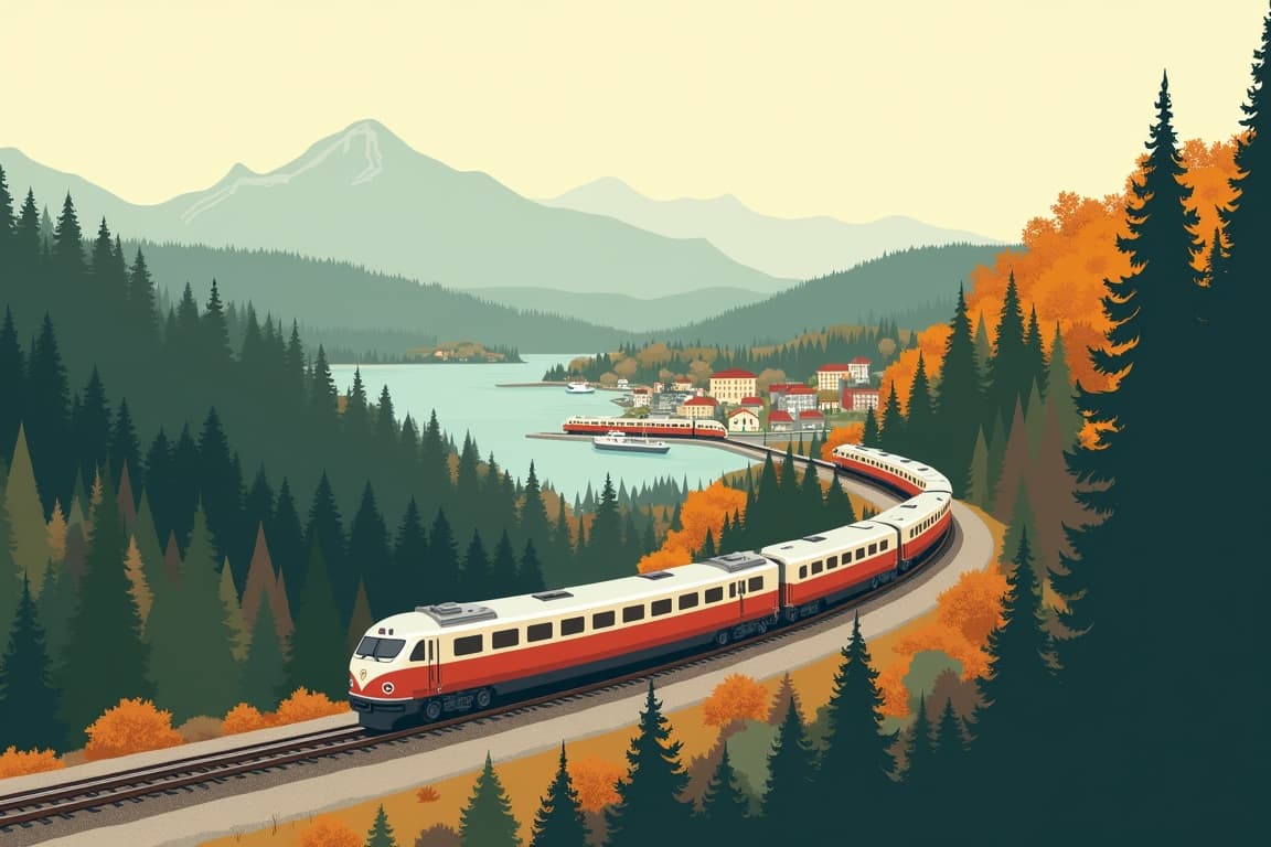 Illustration of New England in the Fall