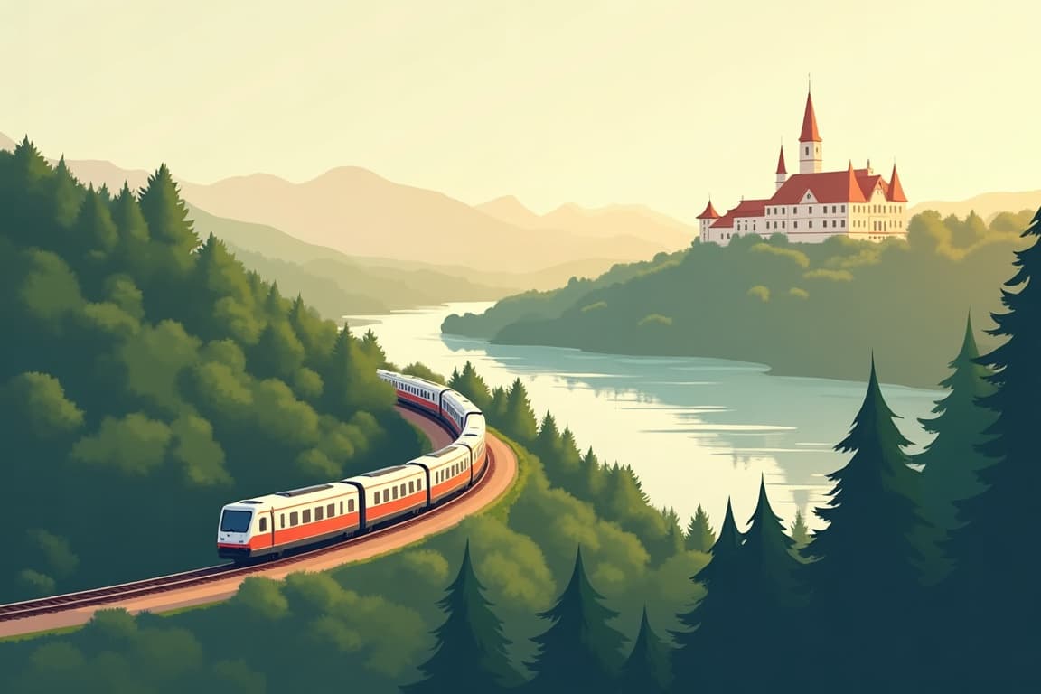 Illustration of New Year in Vienna