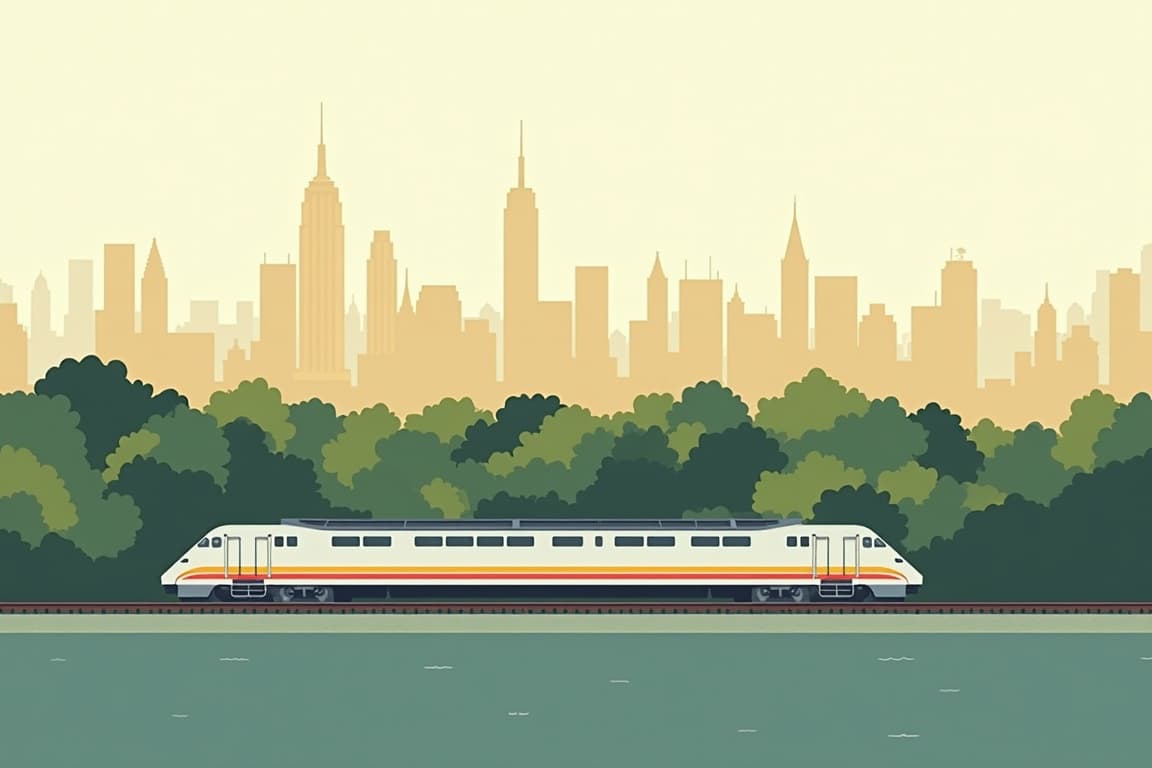 Illustration of New York City and Boston