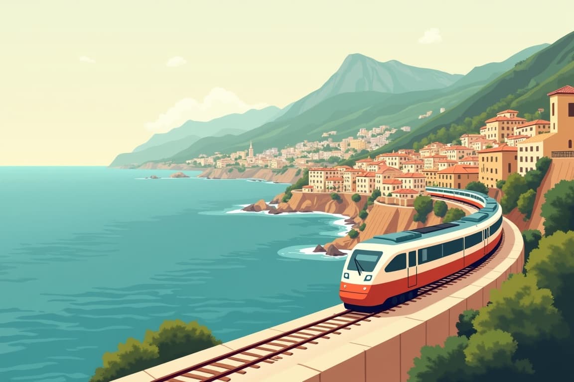 Illustration of Nice and Menton
