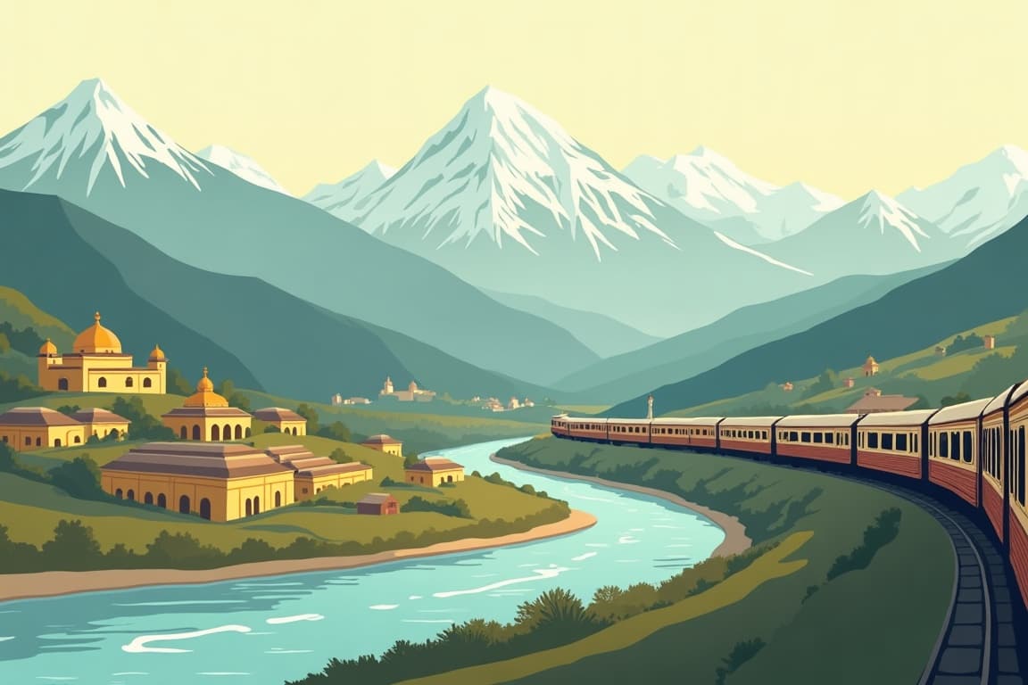 Illustration of Northern India Railway Journey