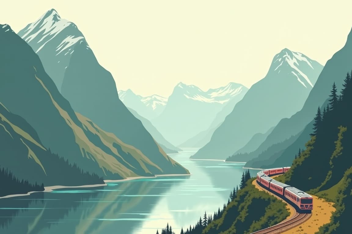 Illustration of Norway's fjord railway experience