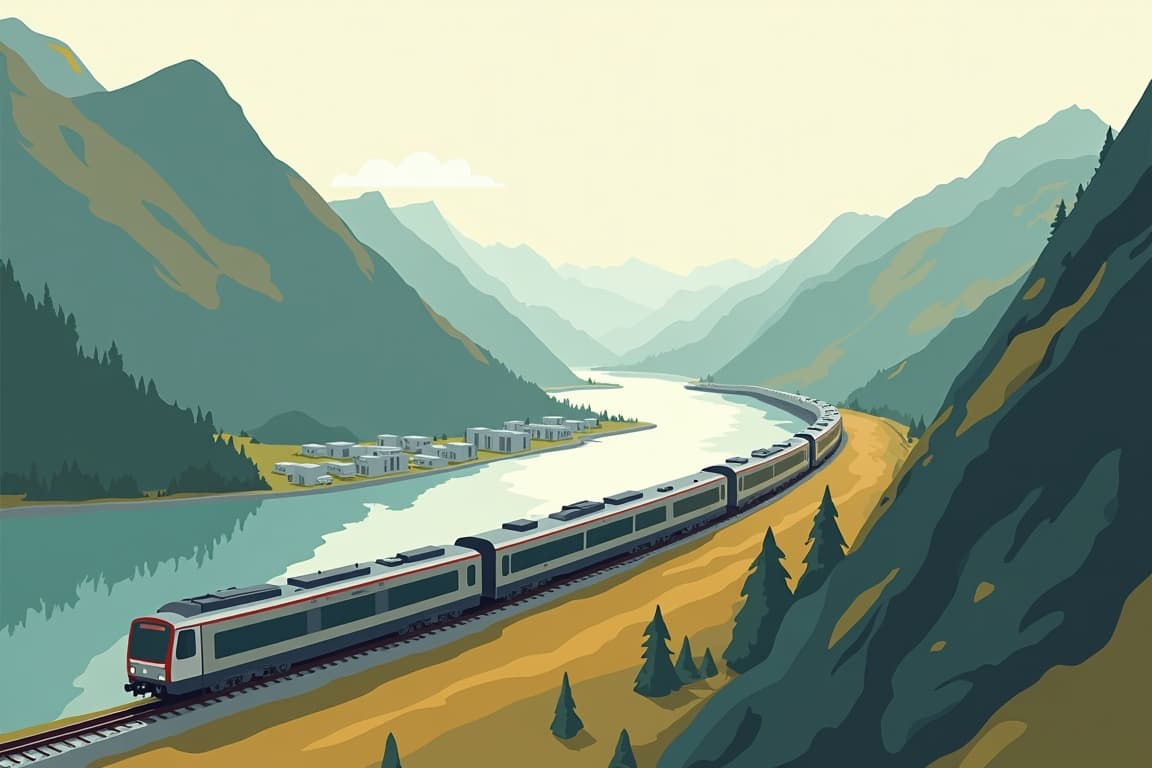 Illustration of Oslo, Flam, and Bergen