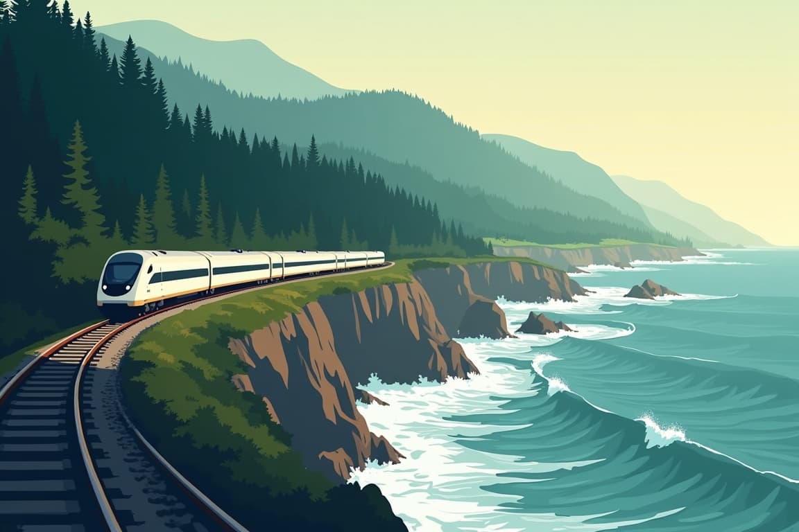 Illustration of Pacific Northwest Coastal Adventure