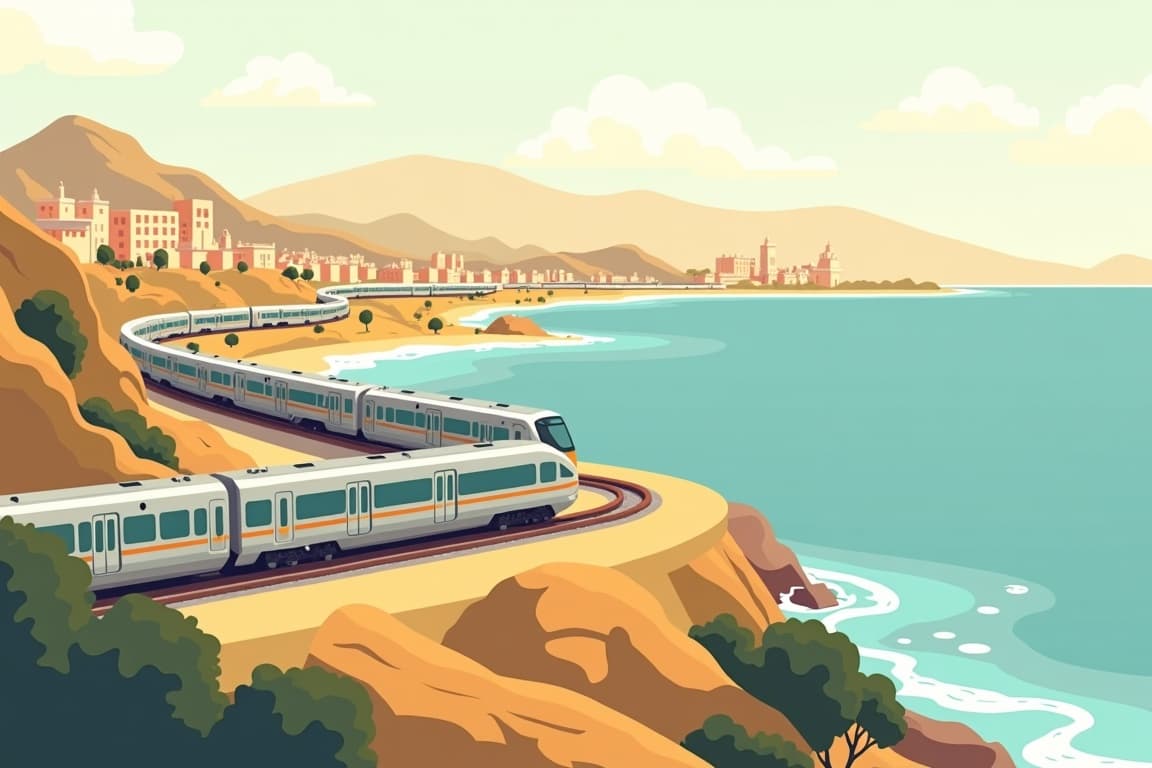 Illustration of Paris and Barcelona