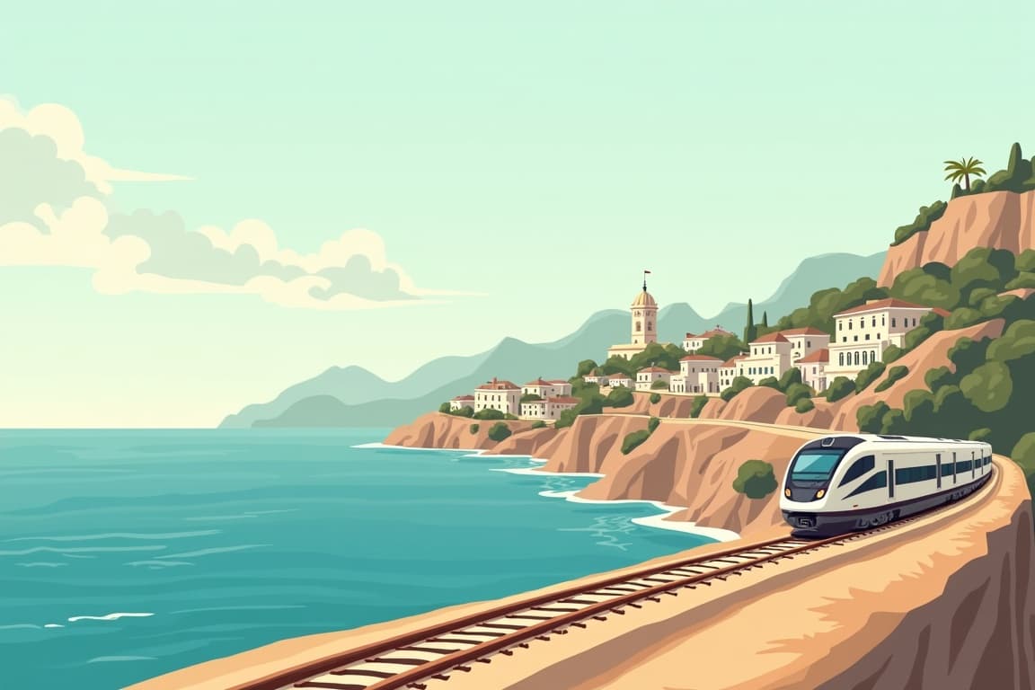 Illustration of Paris and the French Riviera