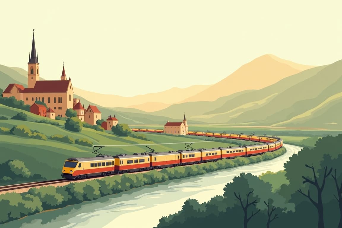 Illustration of Paris and the Pilgrims Trail