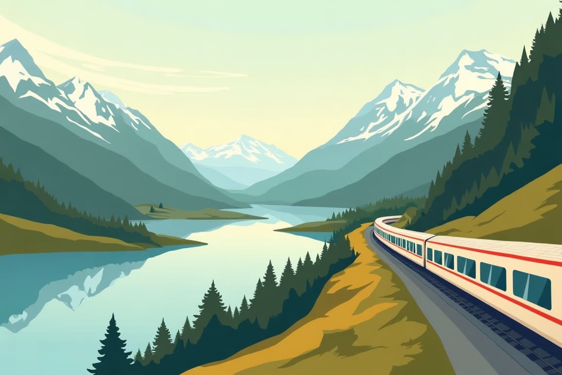 Illustration of Paris and Zurich from Munich