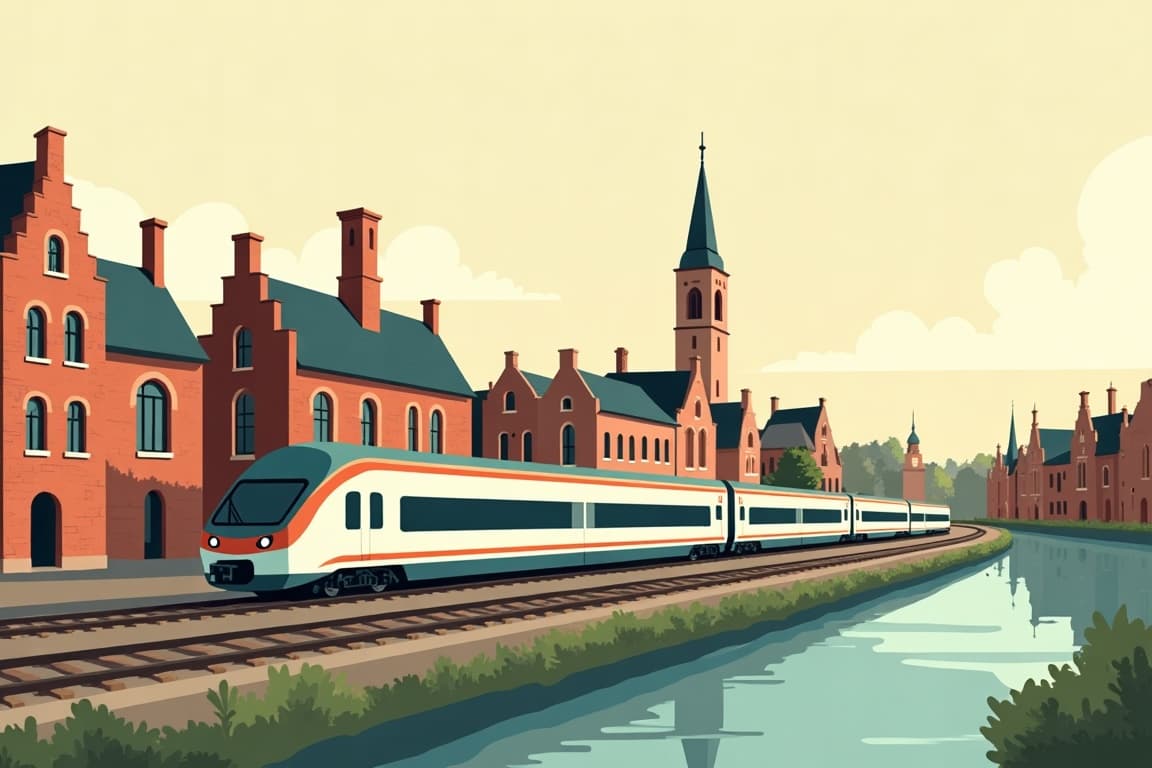Illustration of Paris, Brussels, and Bruges