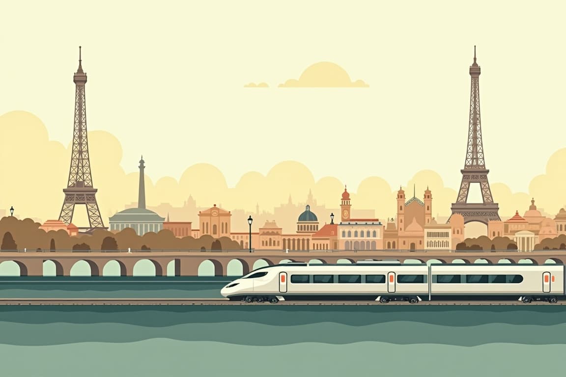 Illustration of Paris, Milan, and Rome