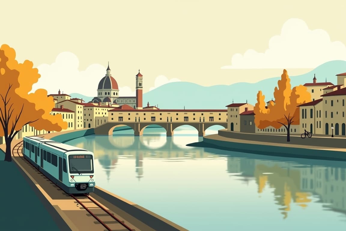 Illustration of Paris, Zurich, Florence, and Rome