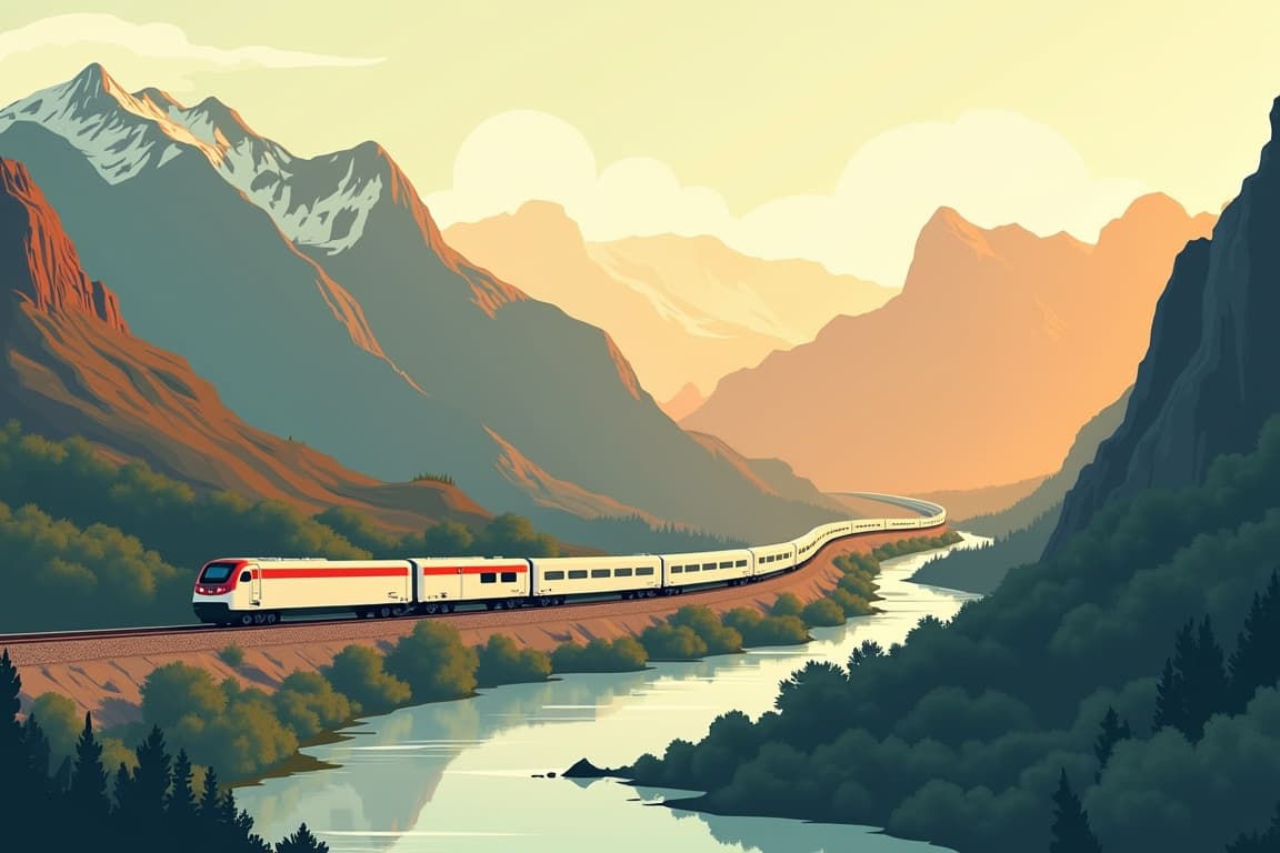 Illustration of Peaks, Arches, and Canyons Express