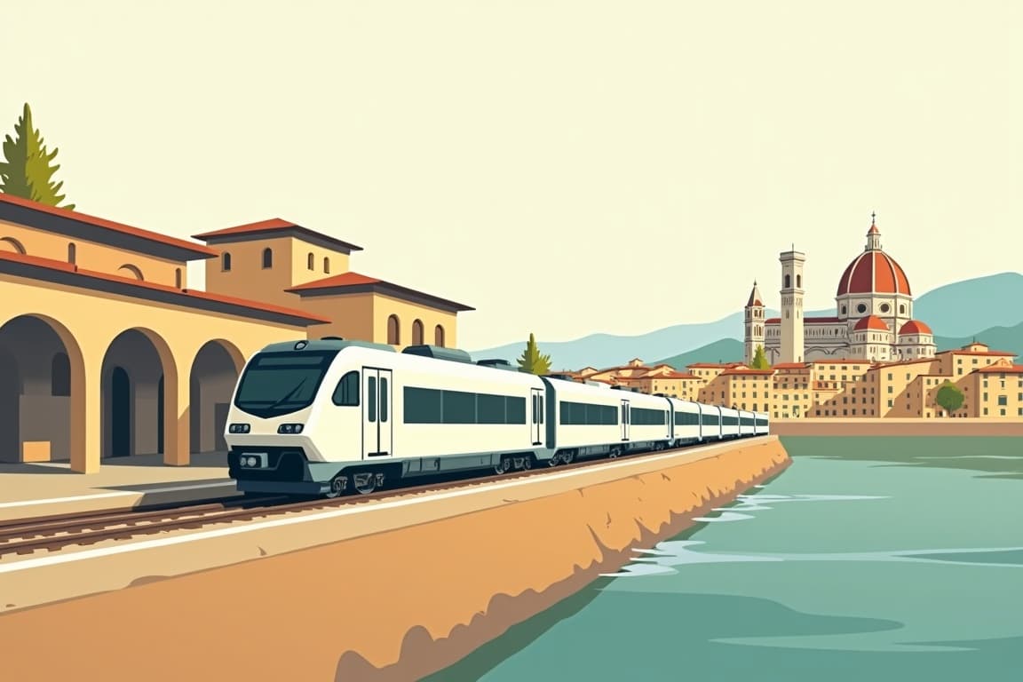 Illustration of Pisa, Florence, and Rome