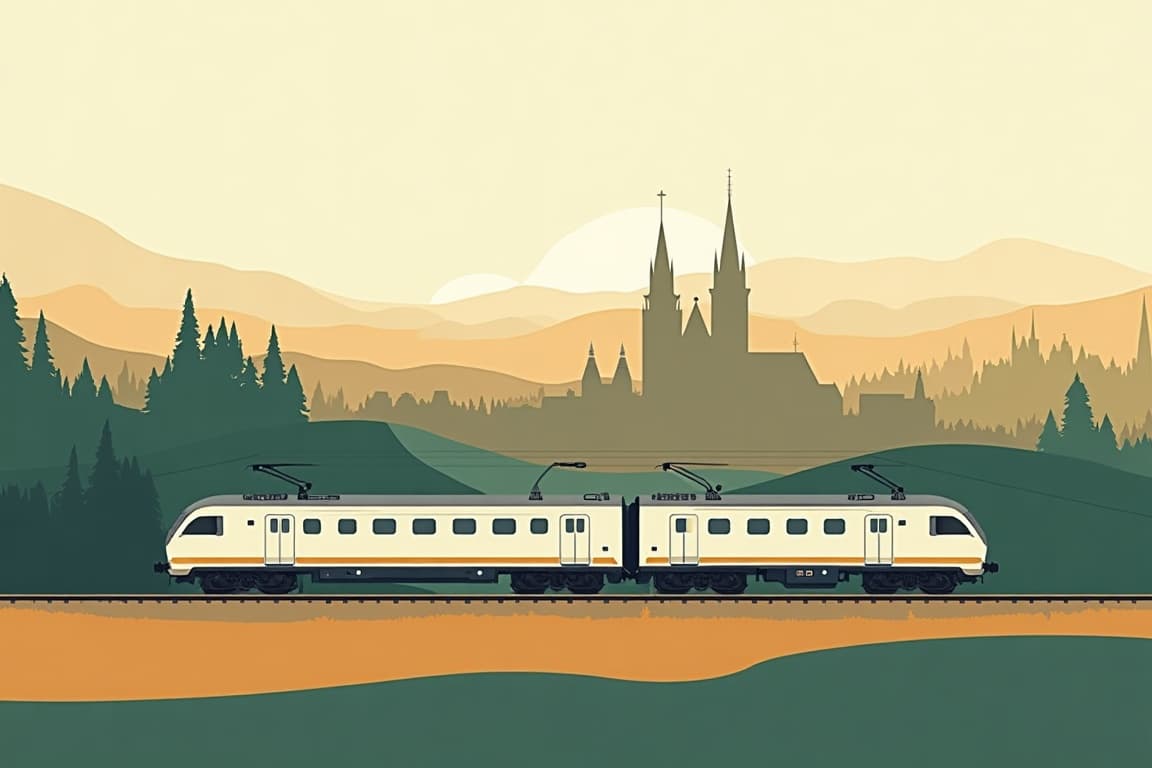 Illustration of Poland & Prague by Rail