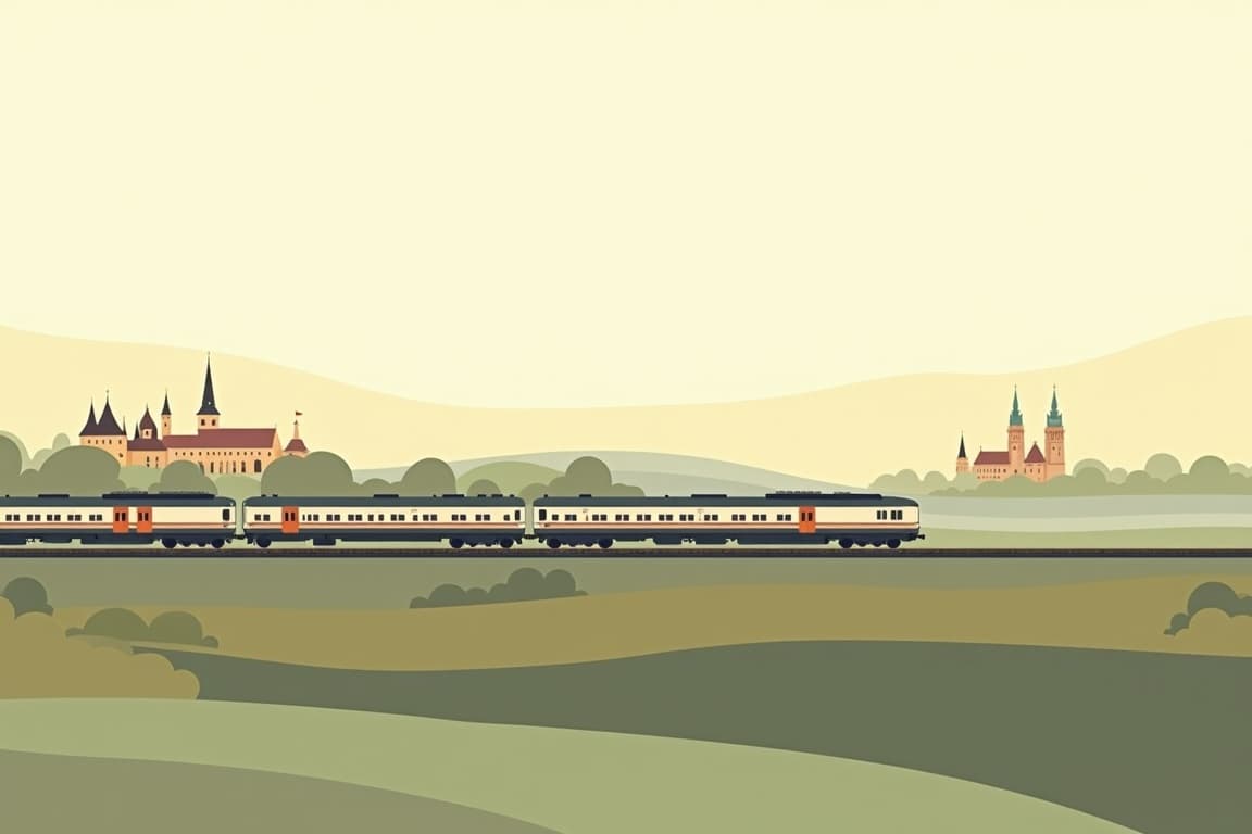 Illustration of Poland by Train