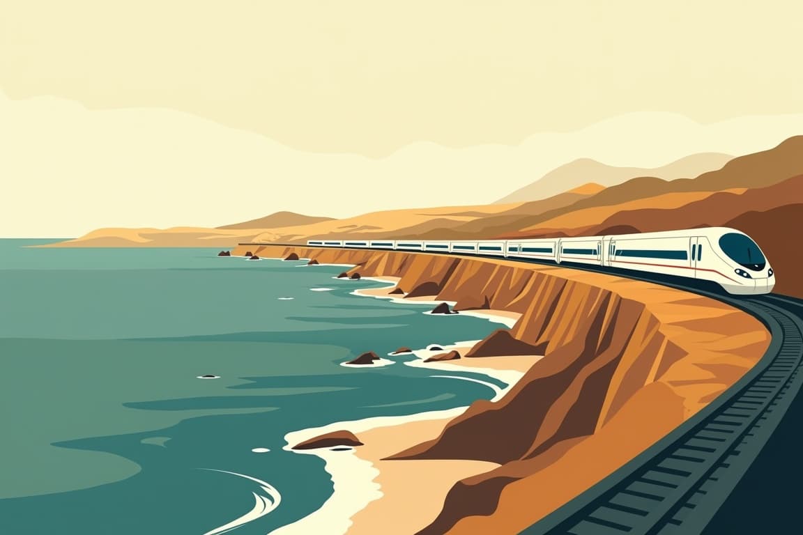 Illustration of Porto to Lisbon by Rail